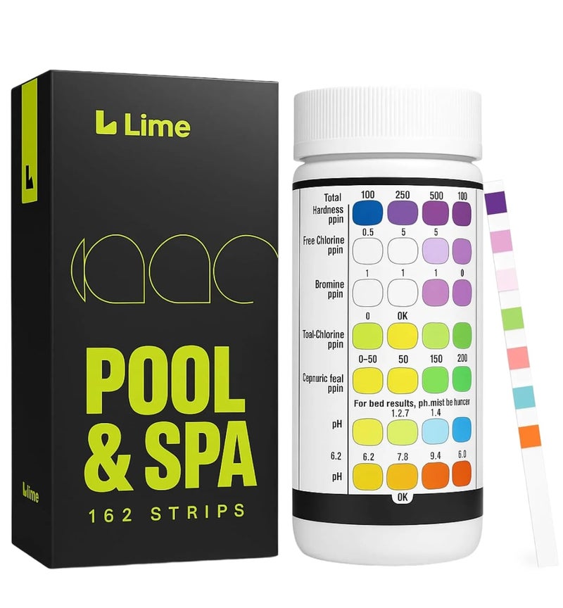 LIME POOL 162 قطعة شرائط اختبار حمام السباحة والسبا - قراءات دقيقة في 15 ثانية - Image 1